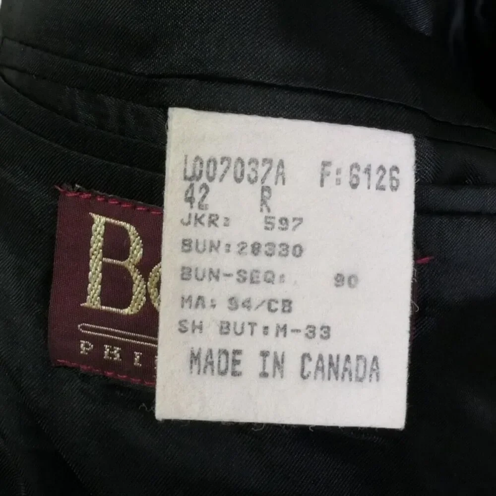 Boyd's Philadelphia 1818 Collection 42R Virgin Wool 3 Button Pinstripe Blazer